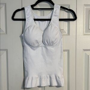 CAMISHAPER Size Large White Peplum Hem Shapewear Smoothing Tank Slimming